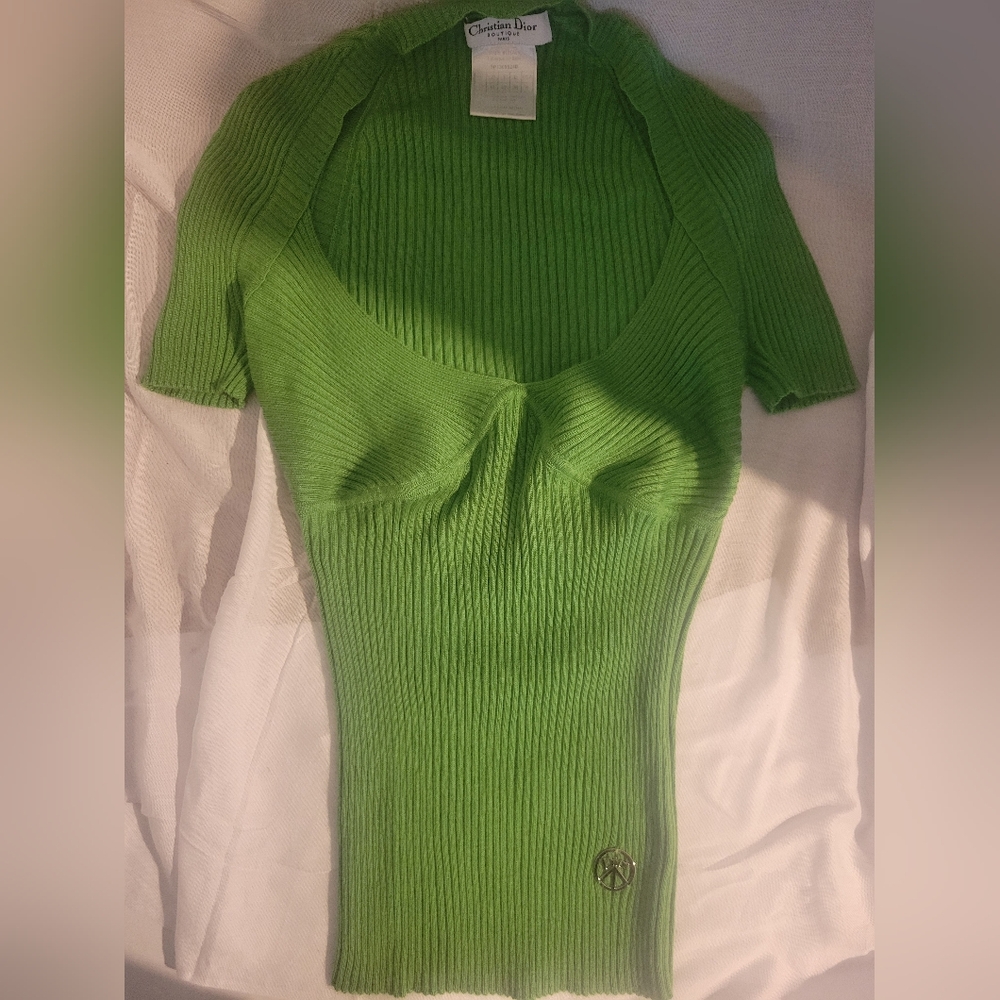 Dior Green Cowl Neck Sweater